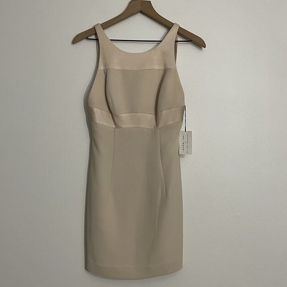 Andrea Polizzi Cocktail Dress 6 Petite Ivory Saks 5th Avenue Chic Lined New